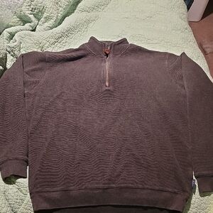 Woolrich Men's Chocolate 3/4 Zip-Up Sweater